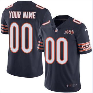 Men's Chicago Bears Customized Navy 2019 100th Season Vapor Untouchable Limited Stitched NFL Jersey